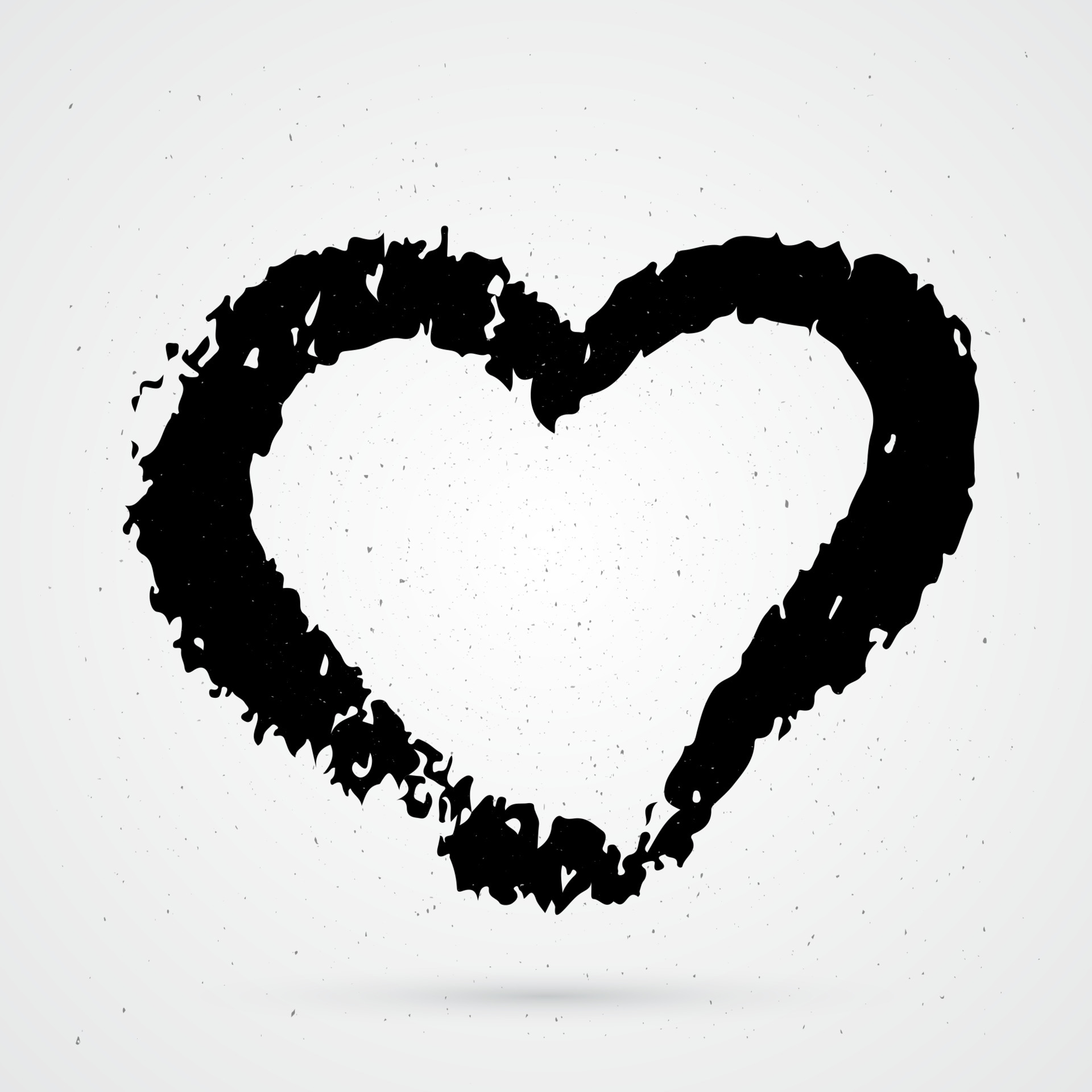 Hand painted heart on white background. Grunge shape of heart. Black  textured brush stroke. Valentines day sign. Love symbol. Easy to edit  vector element of design. 5104089 Vector Art at Vecteezy