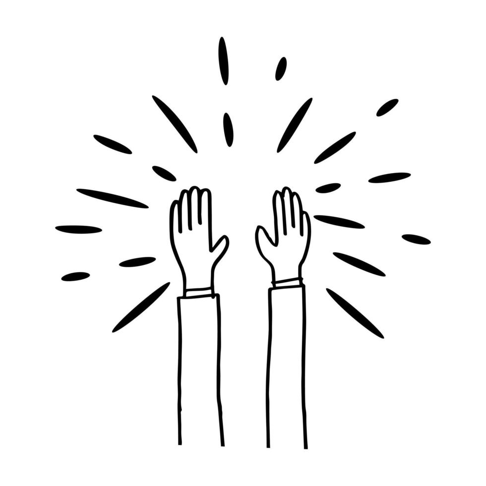 doodle sketch style applause on white background.hand drawn of applause. design element hand drawn. vector