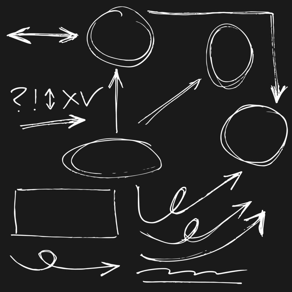 set of hand drawn arrows  for business infographic, banner, web and concept design.Vector doodle design elements. vector