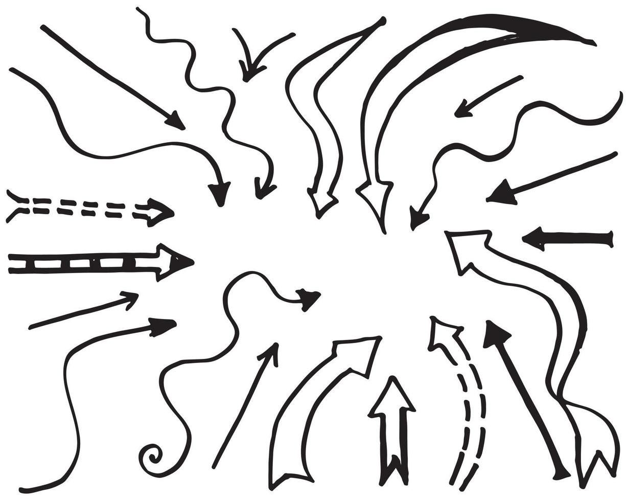 set of hand drawn arrows  for business infographic, banner, web and concept design.Vector doodle design elements. vector