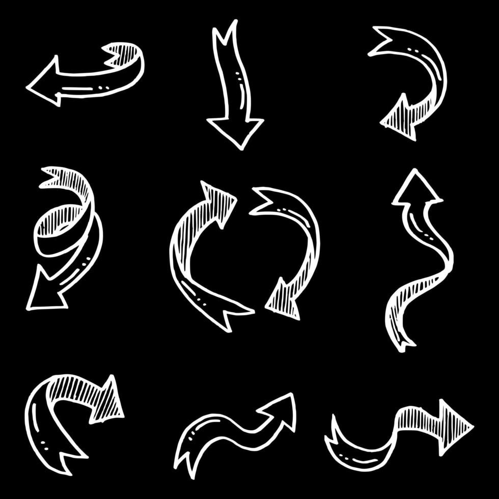 set of hand drawn arrows  for business infographic, banner, web and concept design.Vector doodle design elements. vector