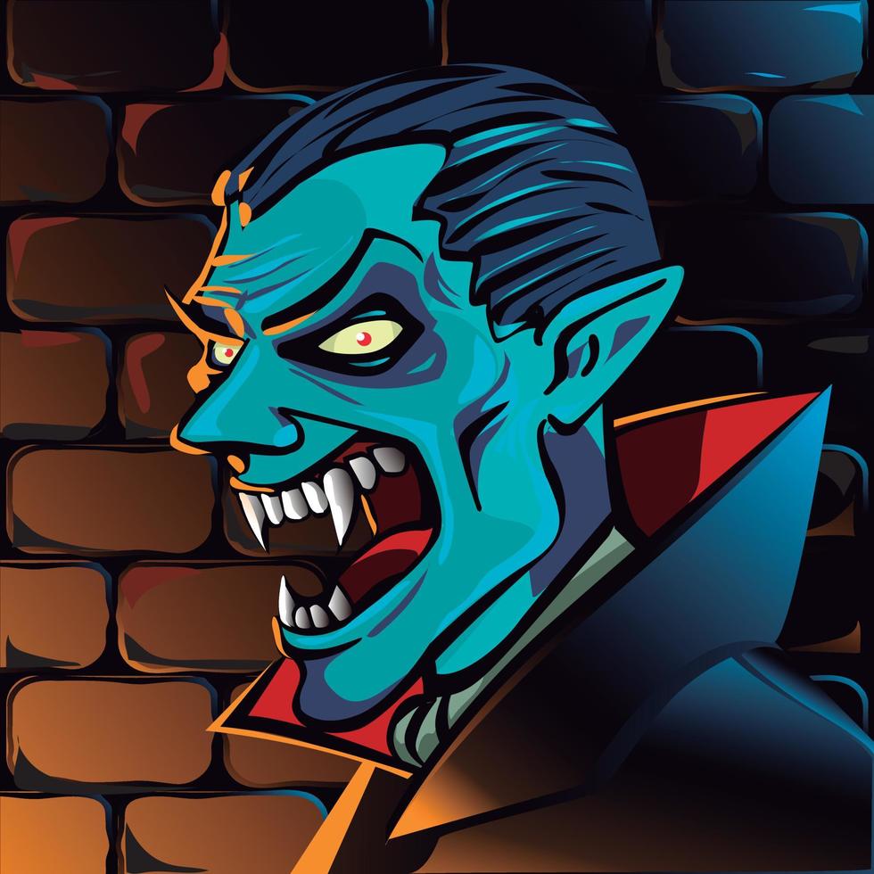 Vampire - vector art pint - halloween clip art