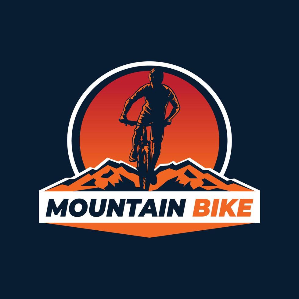 plantilla de diseño de logotipo de bicicleta de montaña vector