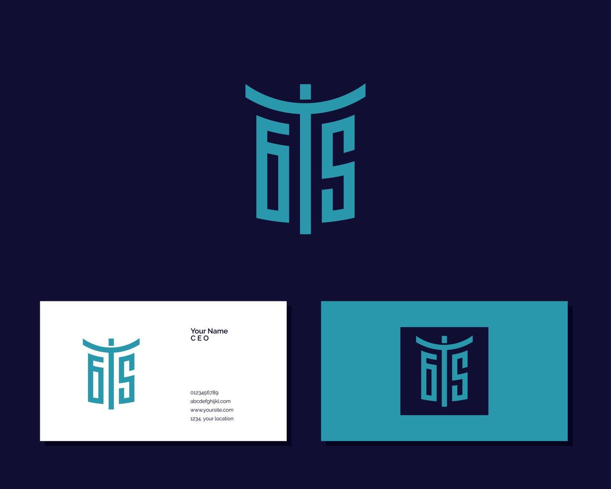 Letter G T S logo design. creative minimal monochrome monogram symbol. Universal elegant vector emblem. Premium business logotype. Graphic alphabet symbol for corporate identity