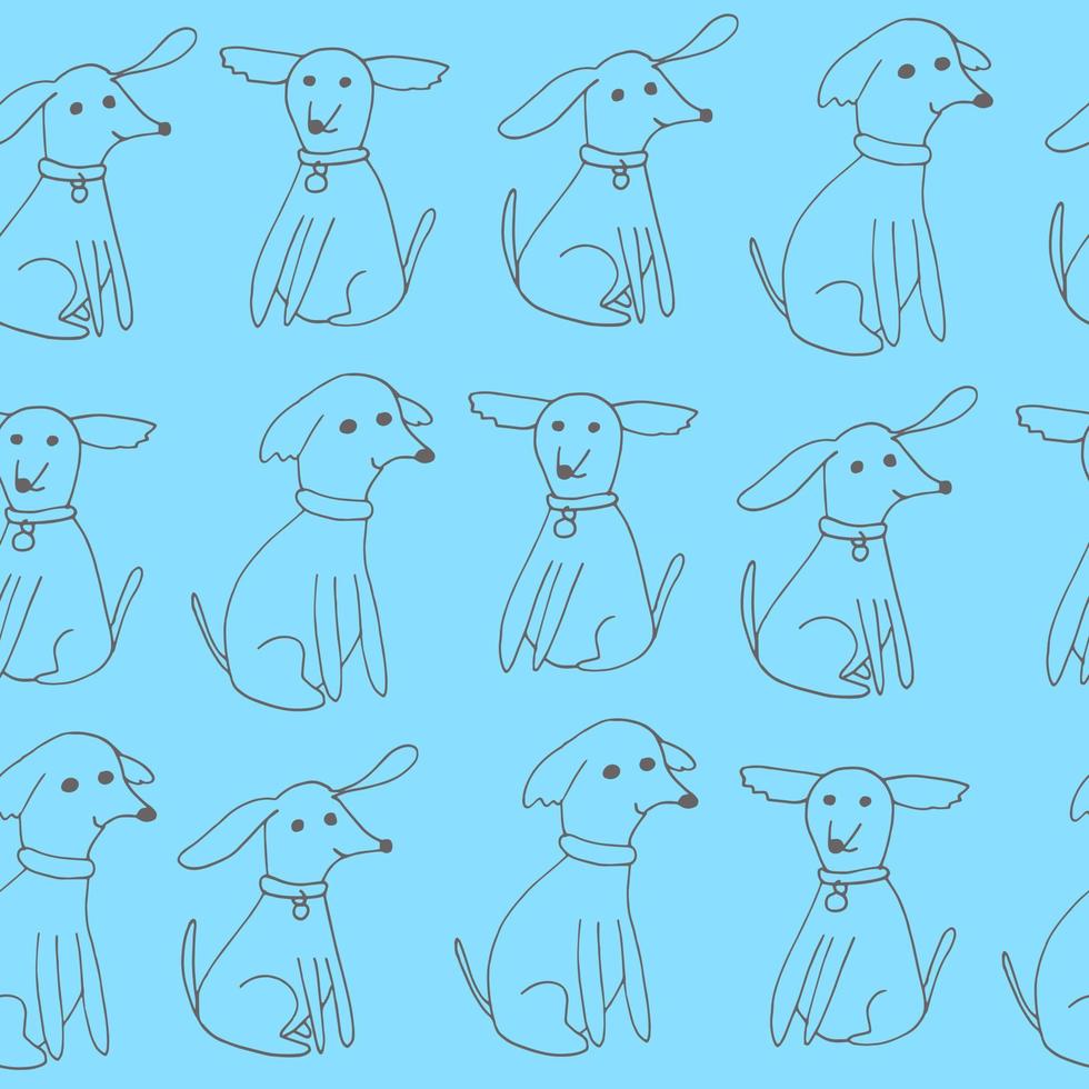 perros de patrones sin fisuras. icono de garabato dibujado a mano. , escandinavo, nórdico, minimalismo, monocromo. mascotas animales textil envoltura papel fondo vector