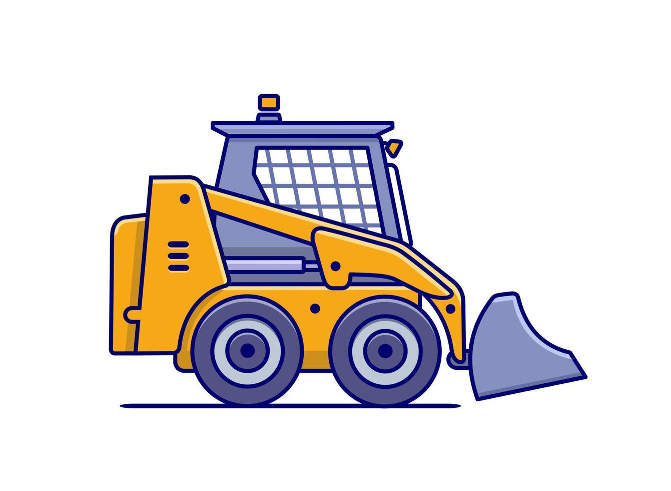 Bulldozer. Construction machinery. Icon. Vector illustration