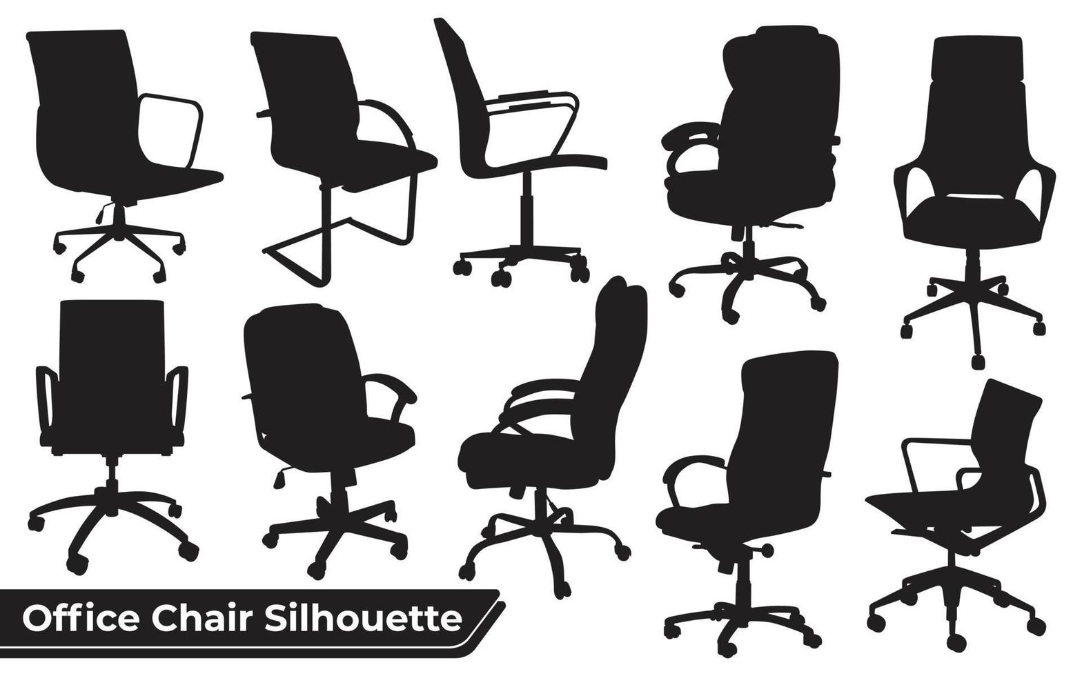 colección de vector de siluetas de silla de oficina