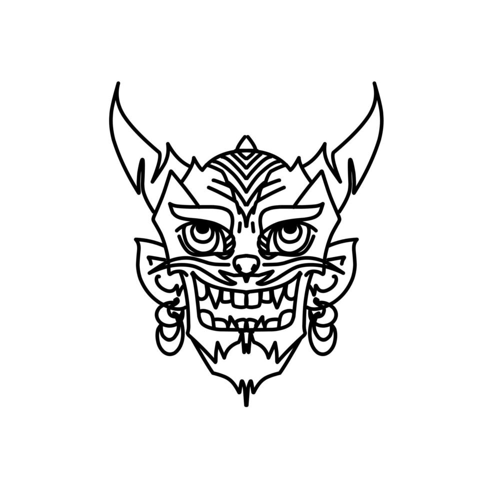 Crazy demon sketch vector