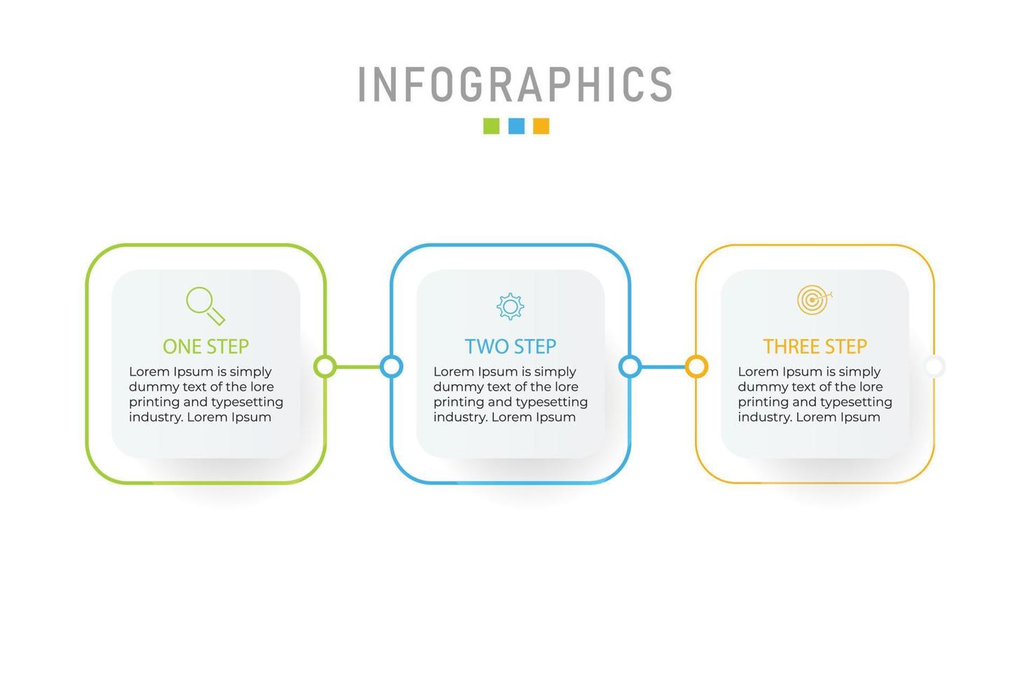 Business data visualization. Process chart. Abstract elements of graph, diagram with steps, infographic template with 3 options. Vector illustration.