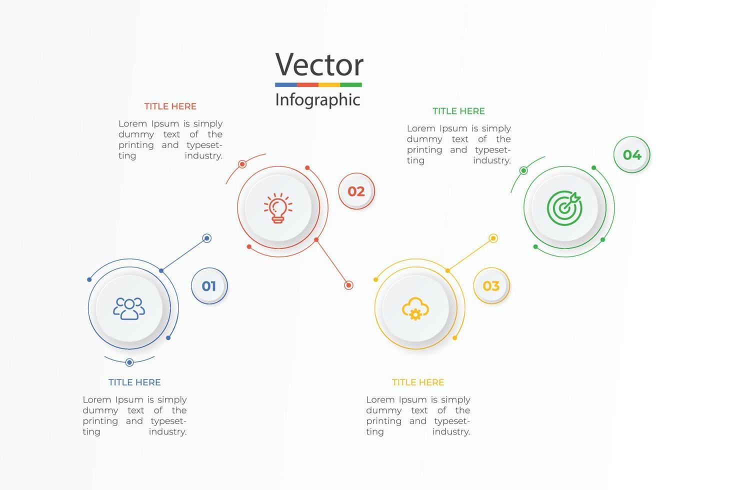 Business data visualization. Process chart. Abstract elements of graph, diagram with 4 steps, options, parts or processes. Creative concept for infographic vector