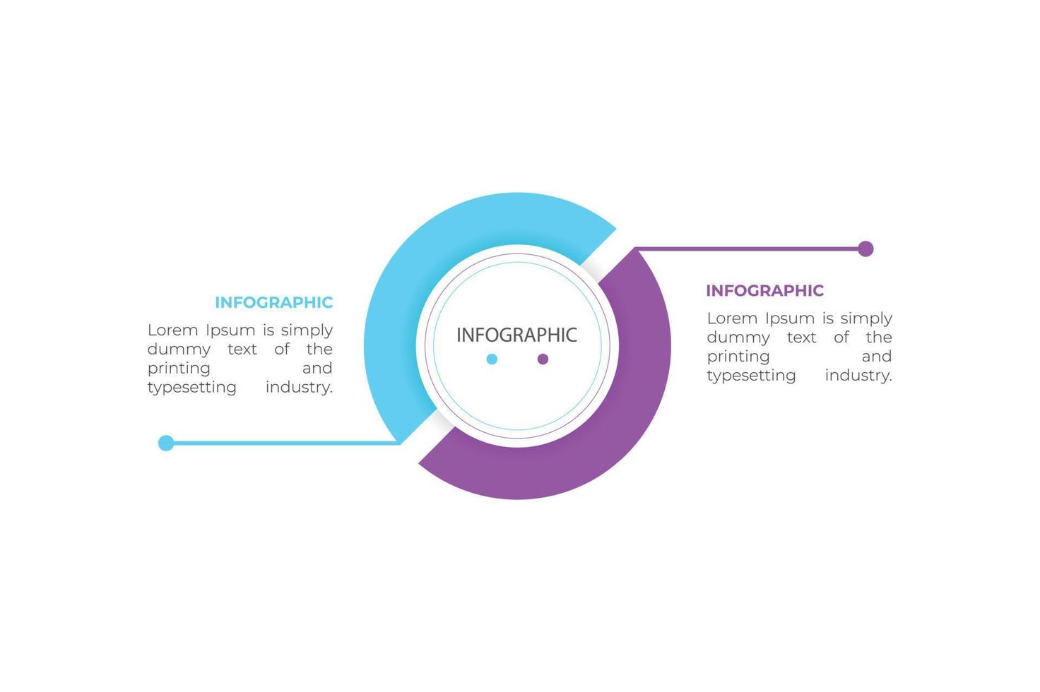 visualización de datos comerciales. diagrama del proceso. elementos abstractos de gráfico, diagrama con 2 pasos, opciones, partes o procesos. concepto creativo para infografía vector