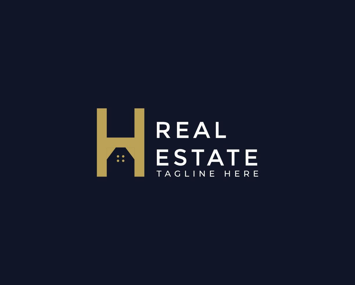 H Letter Real Estate Business Logo Template, Building, Property Development, and Construction Logo Vector Design