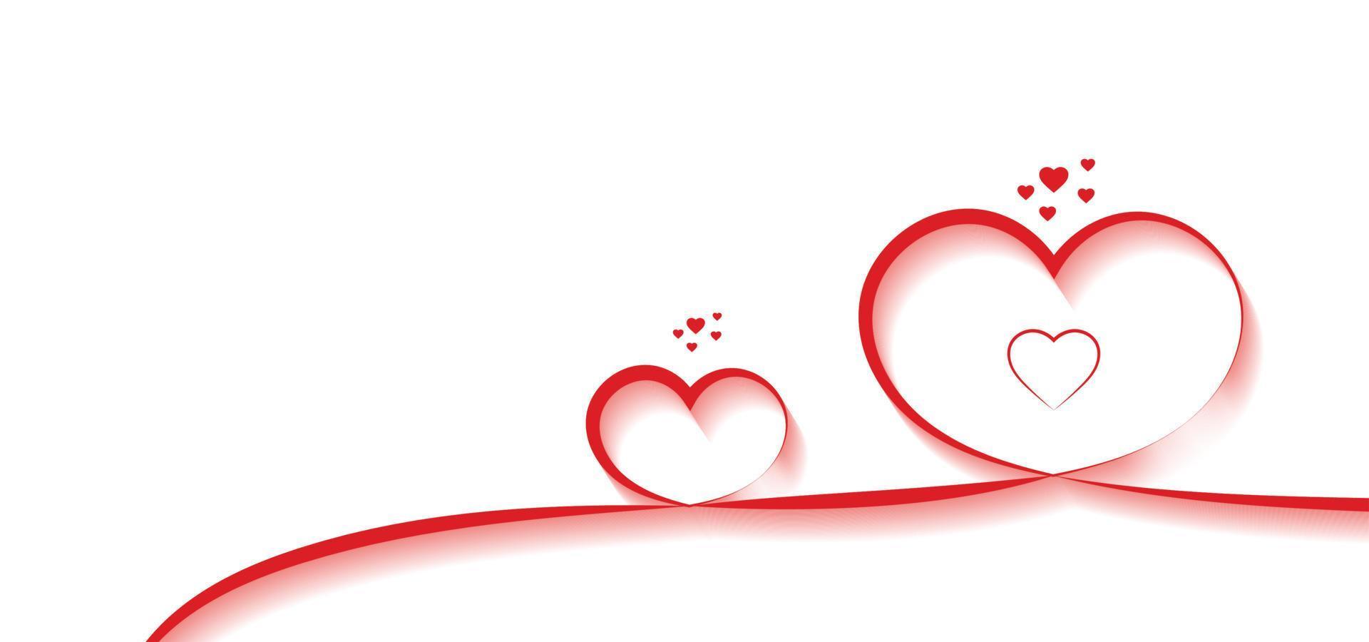 Simple happy valentines day celebration line art heart background with text space vector