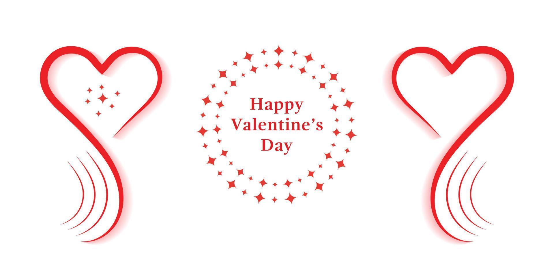 Simple happy valentines day celebration line art heart background with text space vector