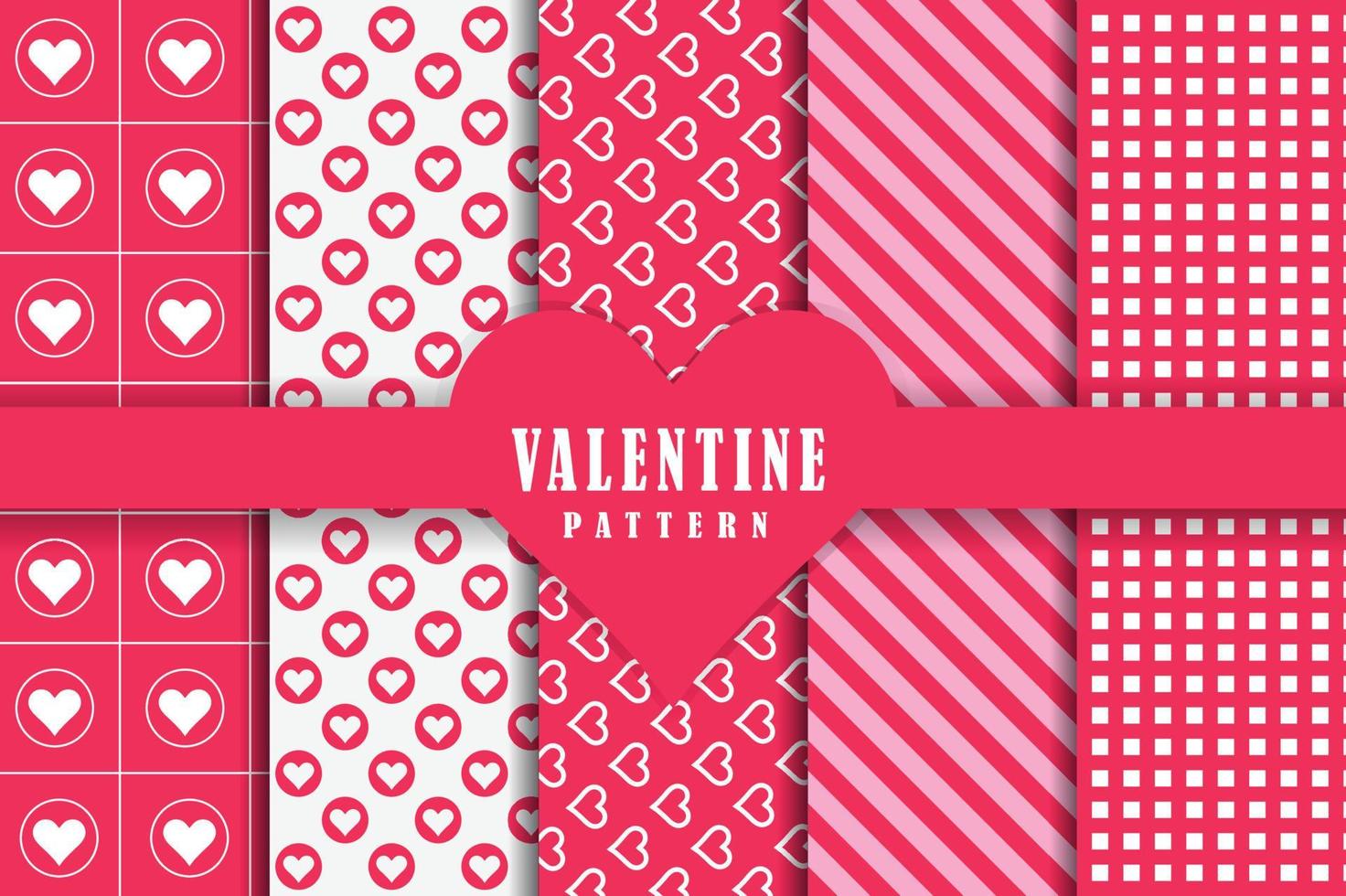 Flat design valentines day pattern collection vector