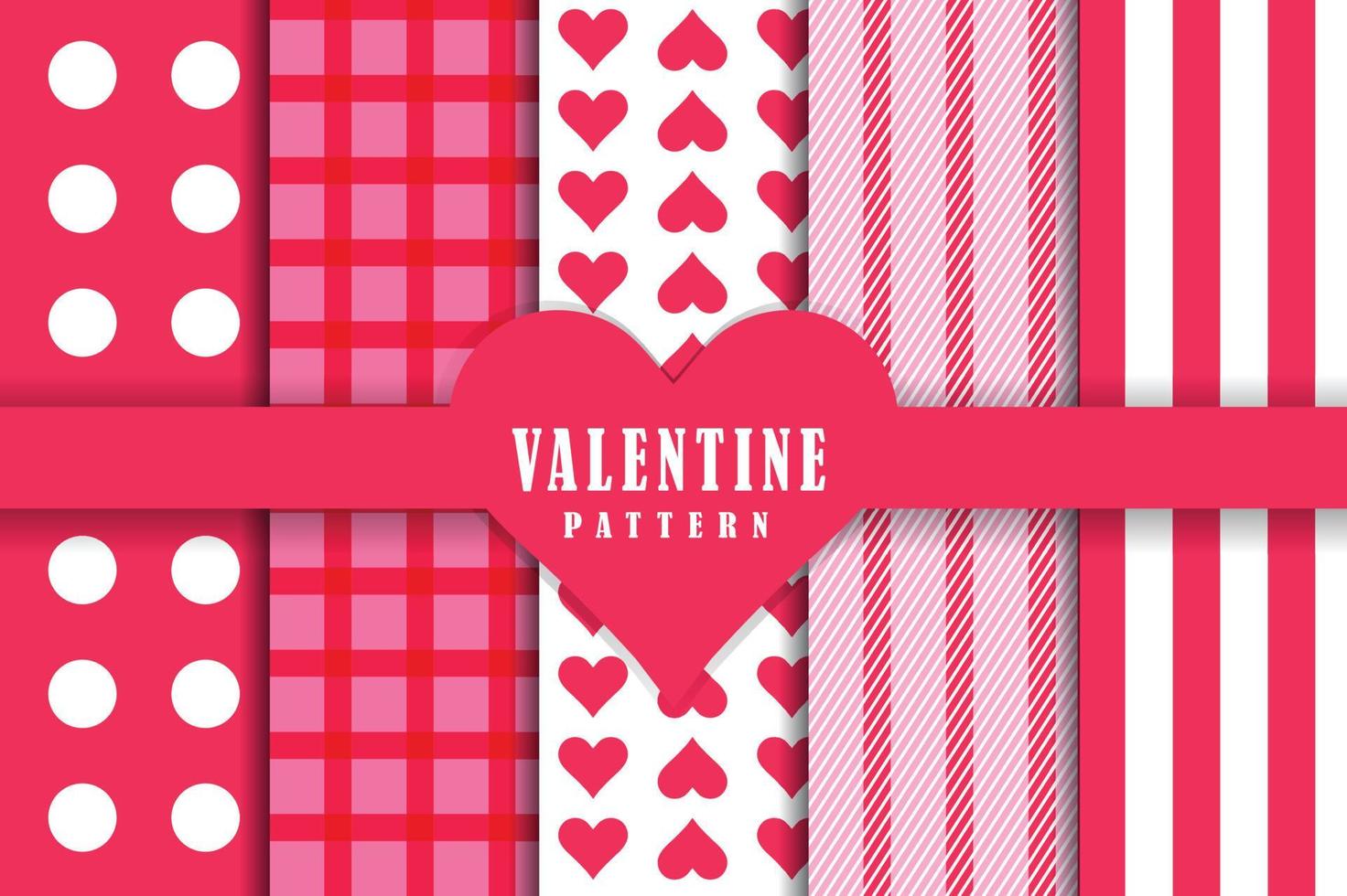 Flat design valentines day pattern collection vector