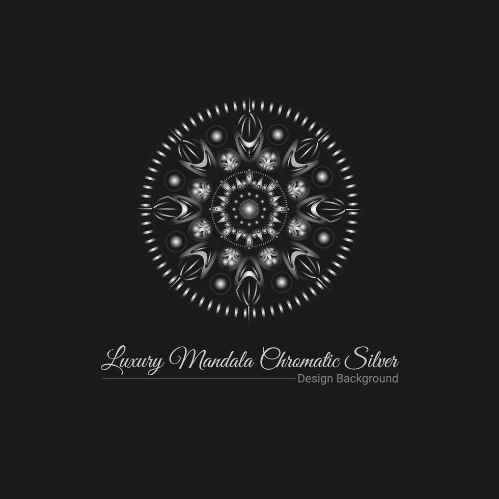 mandala de lujo nusantara plata cromatica vector