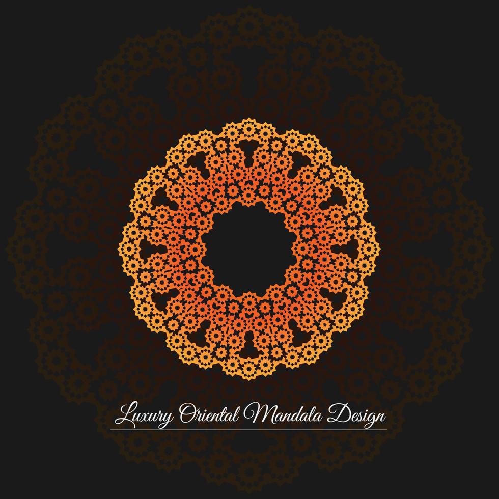 diseño de mandala oriental de lujo. mandala meditación relajante patrón anti estrés colorante vector