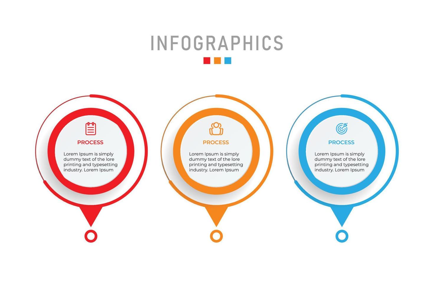 visualización de datos comerciales. diagrama del proceso. elementos abstractos de gráfico, diagrama con 3 pasos, opciones, partes o procesos. concepto creativo para infografía. vector