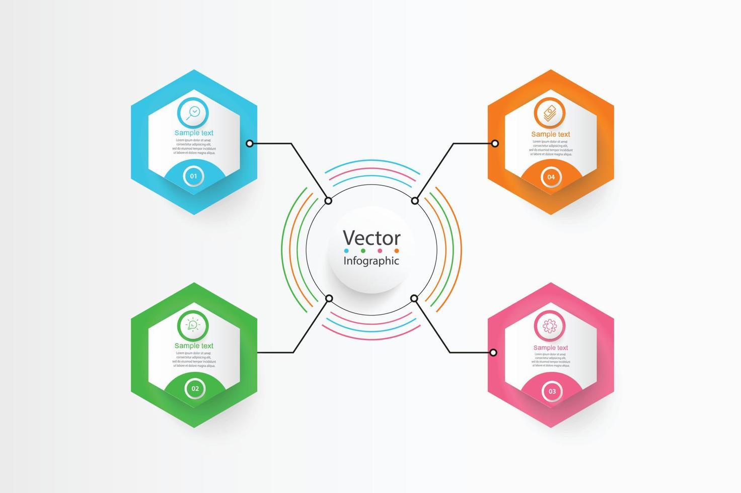 visualización de datos comerciales. diagrama del proceso. elementos abstractos de gráfico, diagrama con 4 pasos, opciones, partes o procesos. concepto creativo para infografía vector