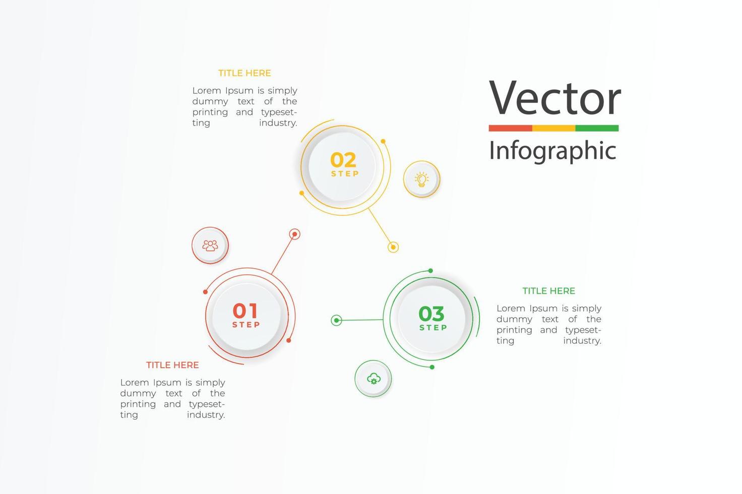 Business data visualization. Process chart. Abstract elements of graph, diagram with 3 steps, options, parts or processes. Creative concept for infographic vector