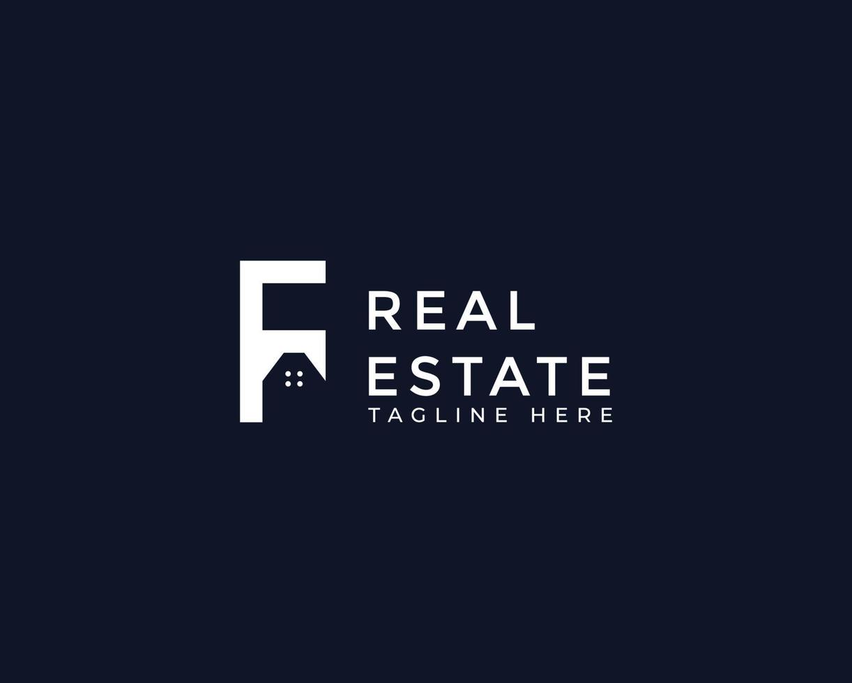 F Letter Real Estate Business Logo Template, Building, Property Development, and Construction Logo Vector Design