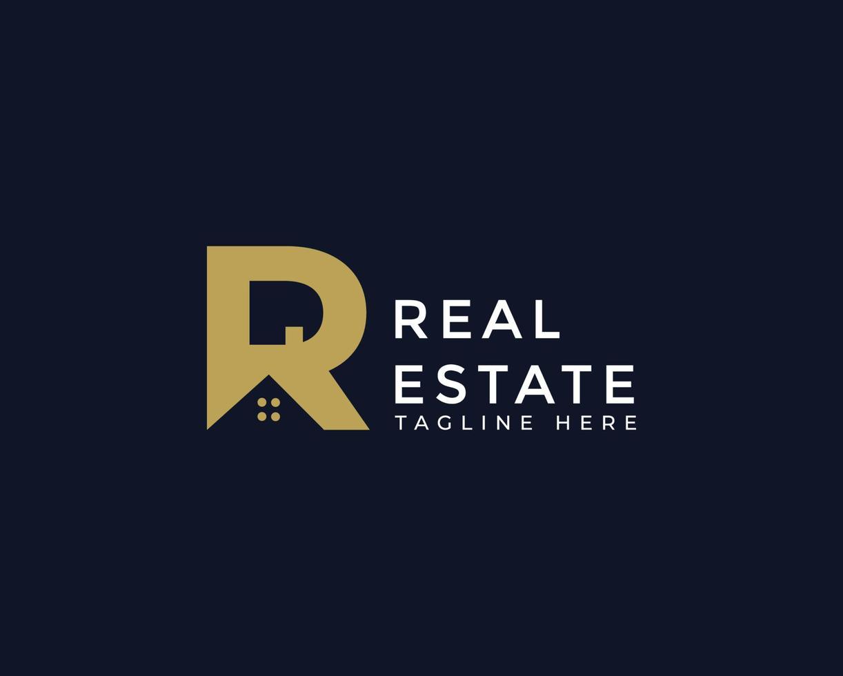 R Letter Real Estate Business Logo Template, Building, Property Development, and Construction Logo Vector Design