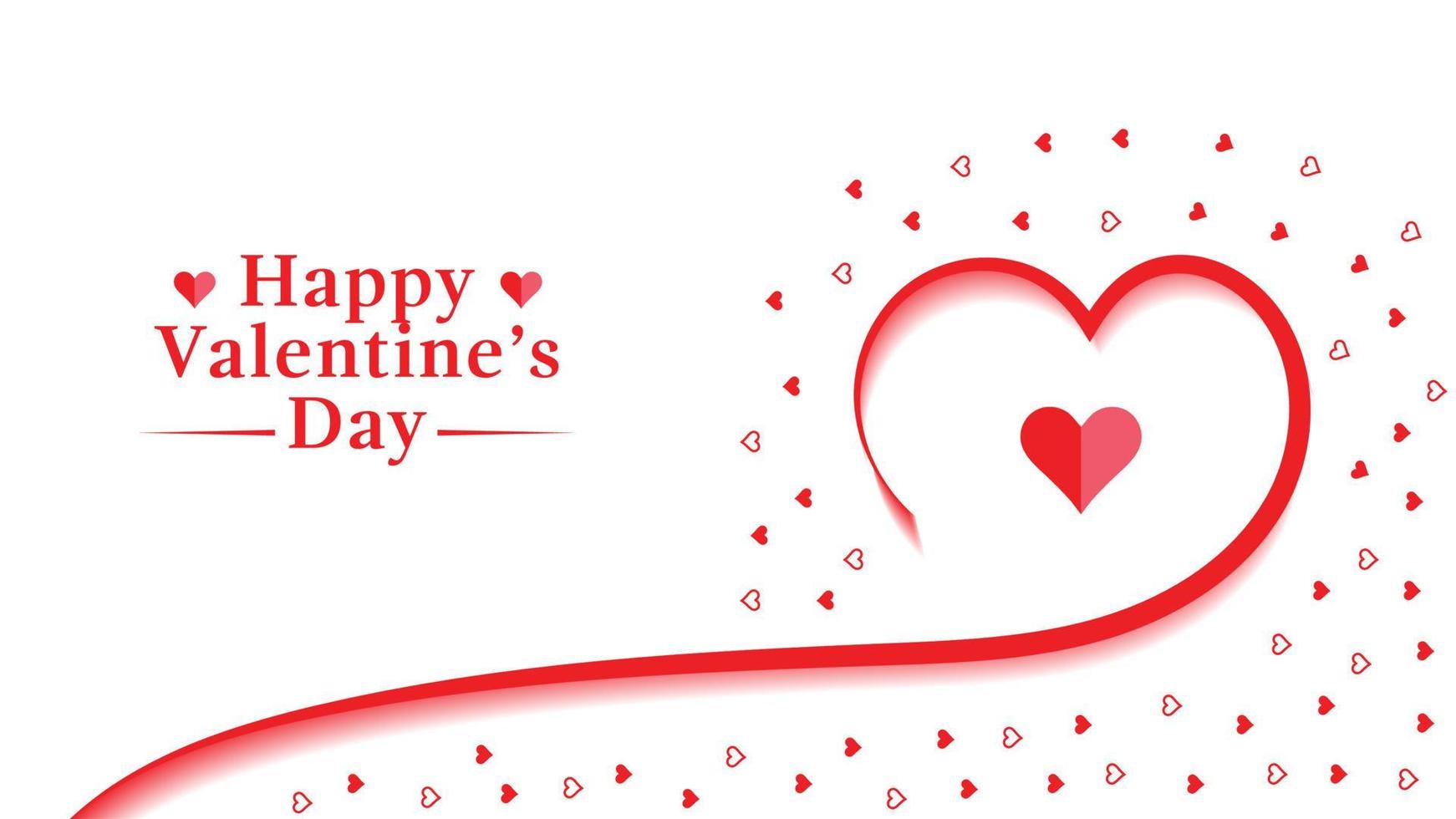 Simple happy valentines day celebration line art heart background with text space vector