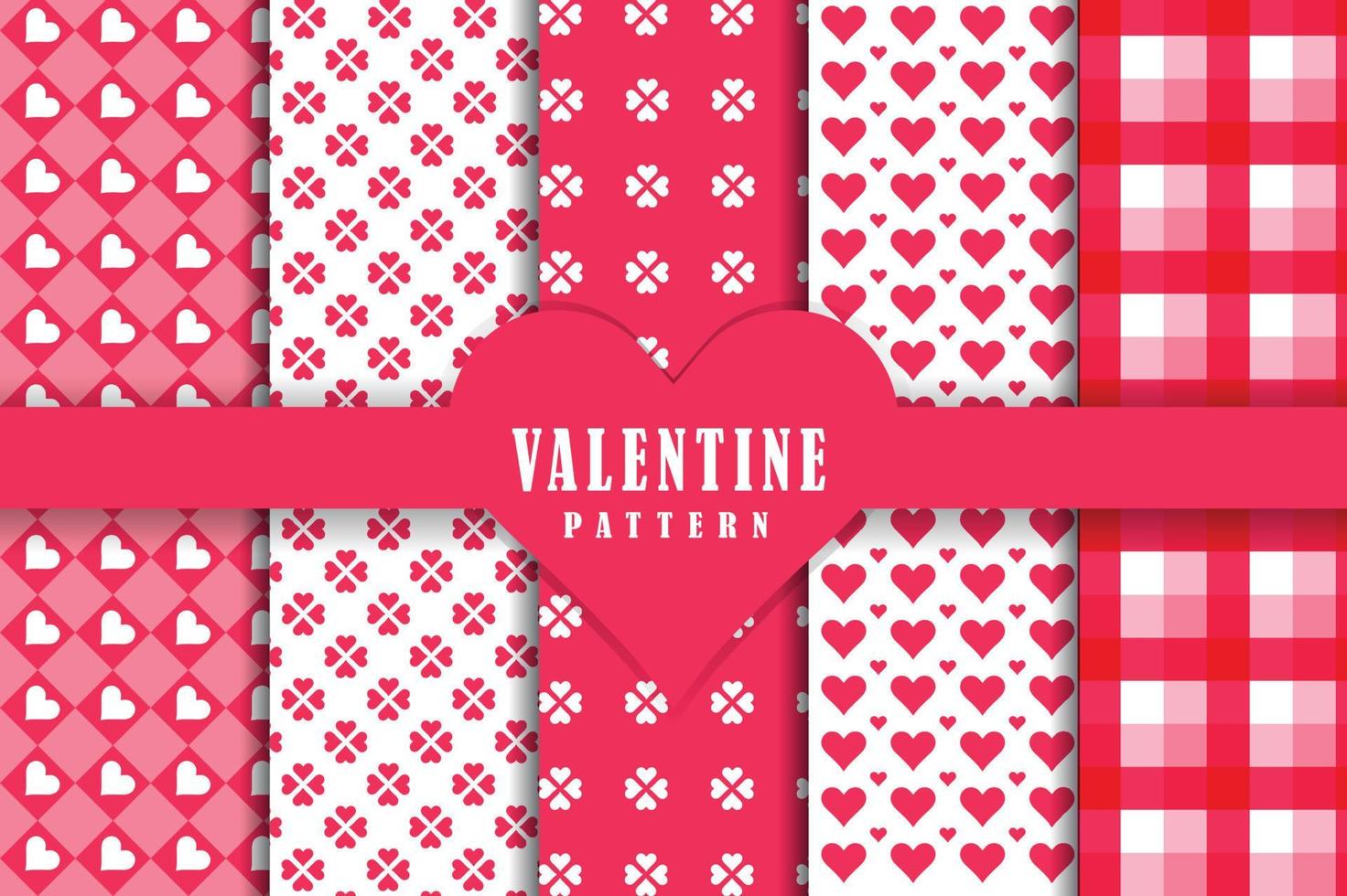 Flat design valentines day pattern collection vector