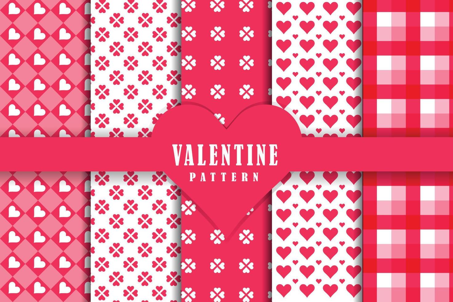 Flat design valentines day pattern collection vector