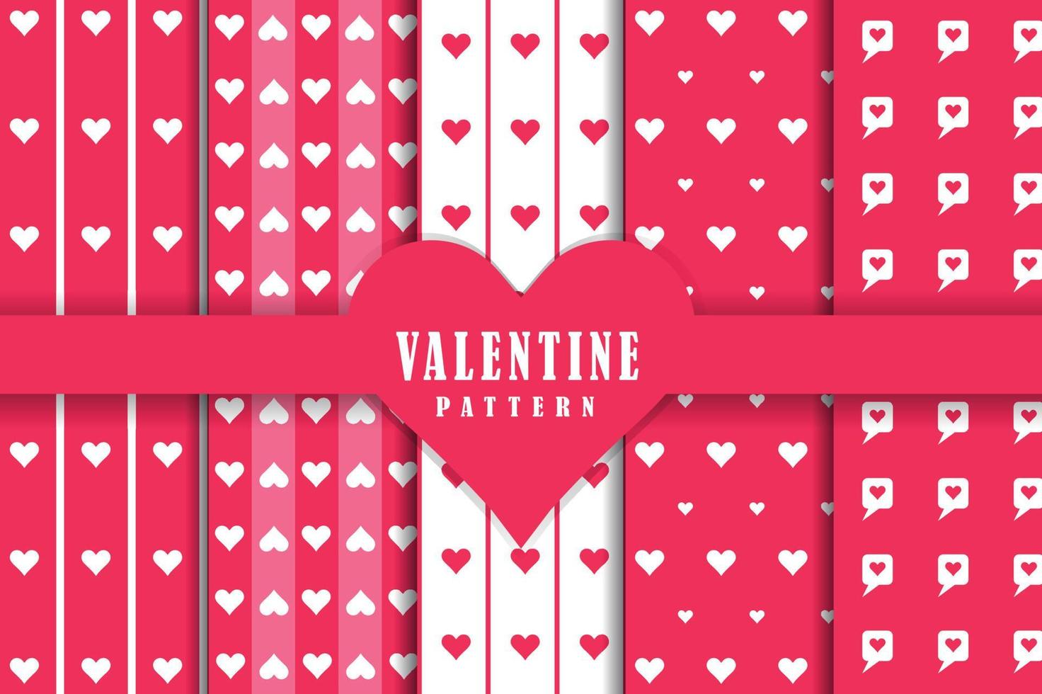 Flat design valentines day pattern collection vector