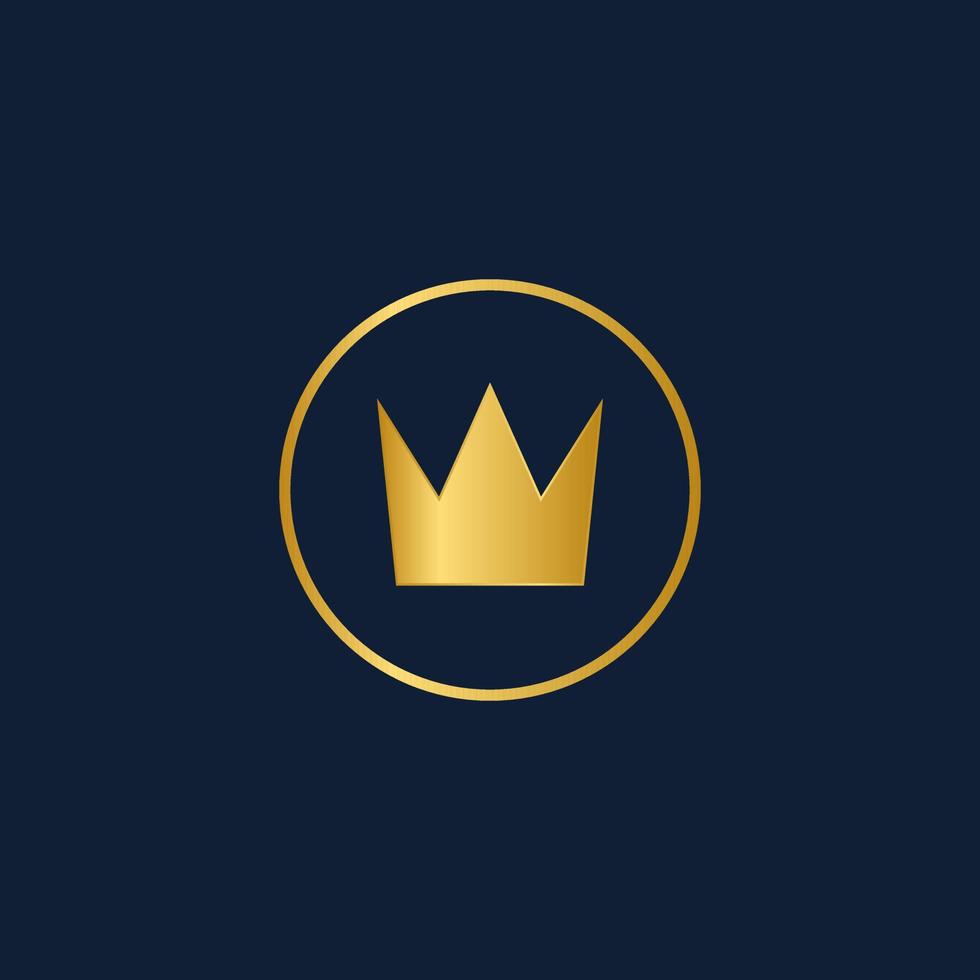 ilustración vectorial del icono de la corona premium. adecuado para elemento de diseño de etiqueta de lujo, etiqueta de producto premium y sello de premio precioso. simple corona dorada en el círculo. vector