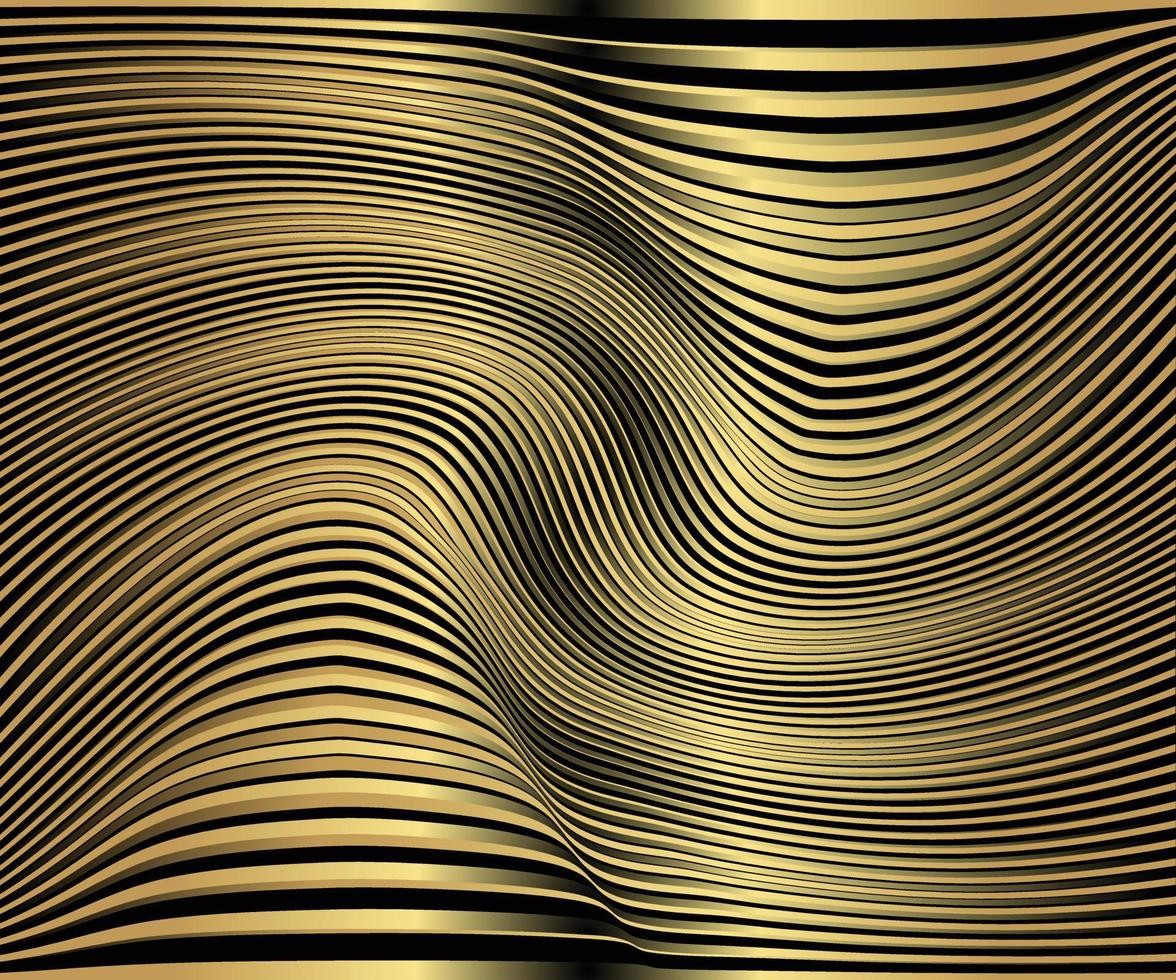 Fondo de línea de onda de oro. diseño lujoso vector