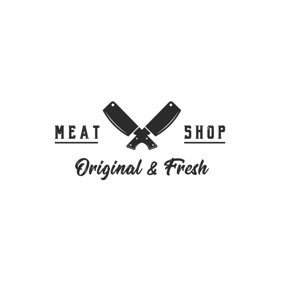 Butcher shop logo design template vector