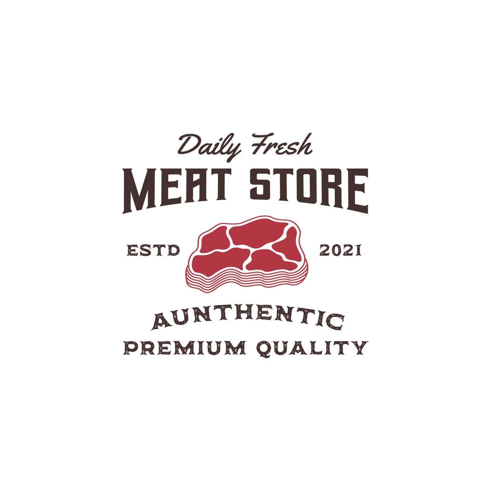 Fresh meat logo premium vector template, meat store, beef logo, steak house, beef steak