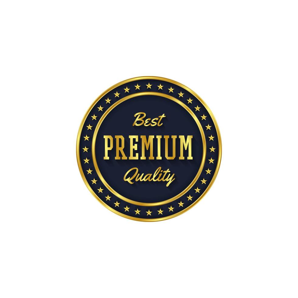 insignia de oro y plantilla de producto de etiqueta premium vector