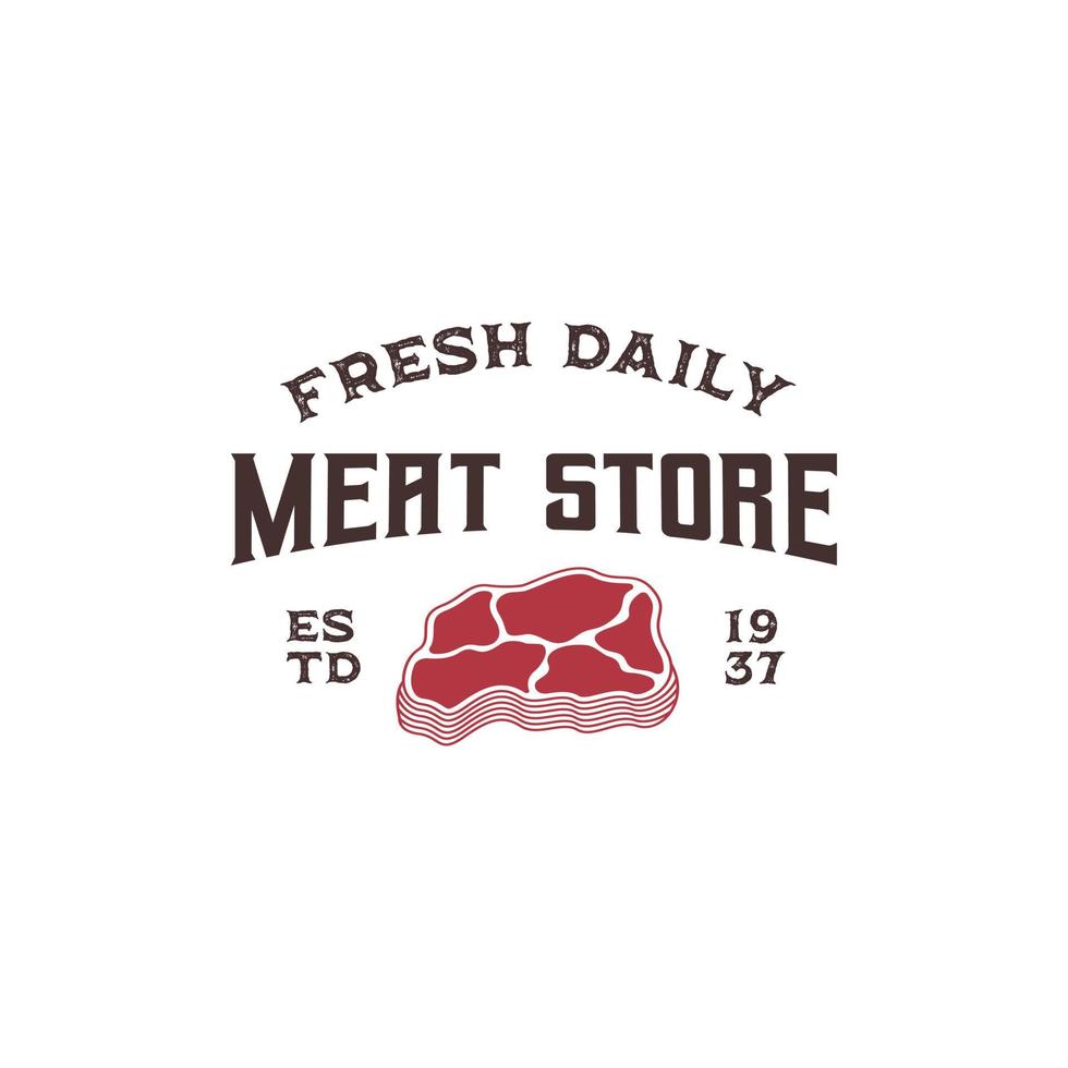 Fresh meat logo premium vector template, meat store, beef logo, steak house, beef steak