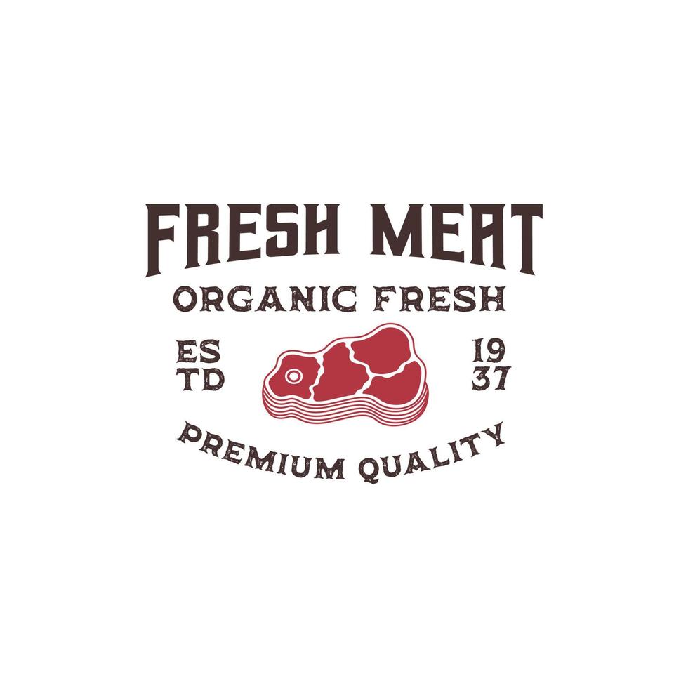 Fresh meat logo premium vector template, meat store, beef logo, steak house, beef steak