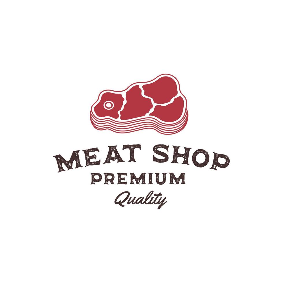 Fresh meat logo premium vector template, meat store, beef logo, steak house, beef steak