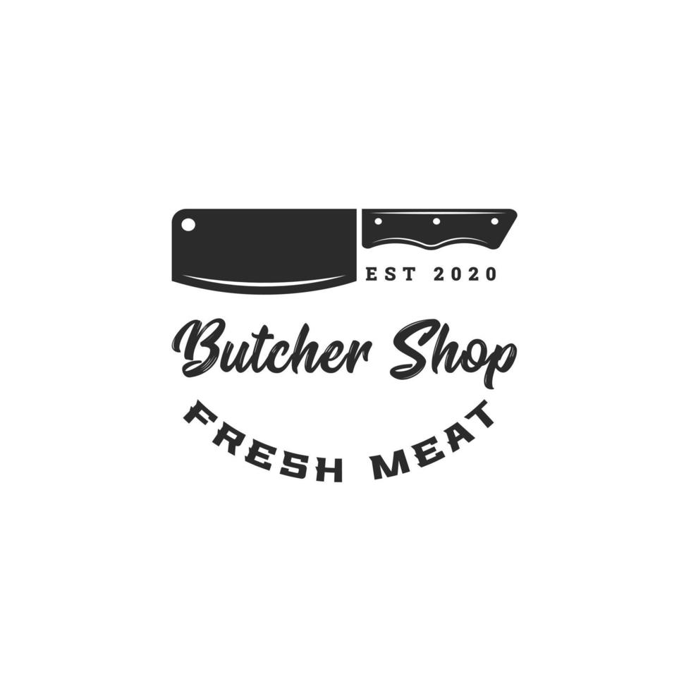 Butcher shop logo design template vector