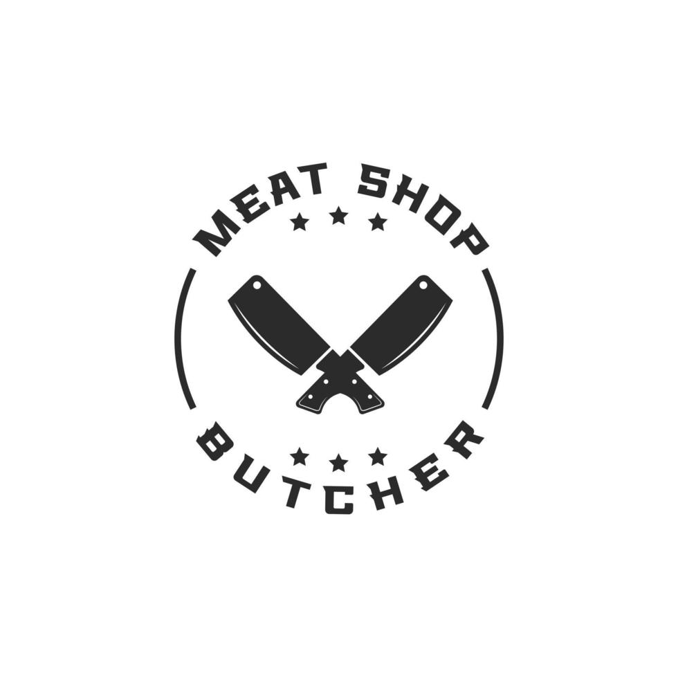 Butcher shop logo design template vector