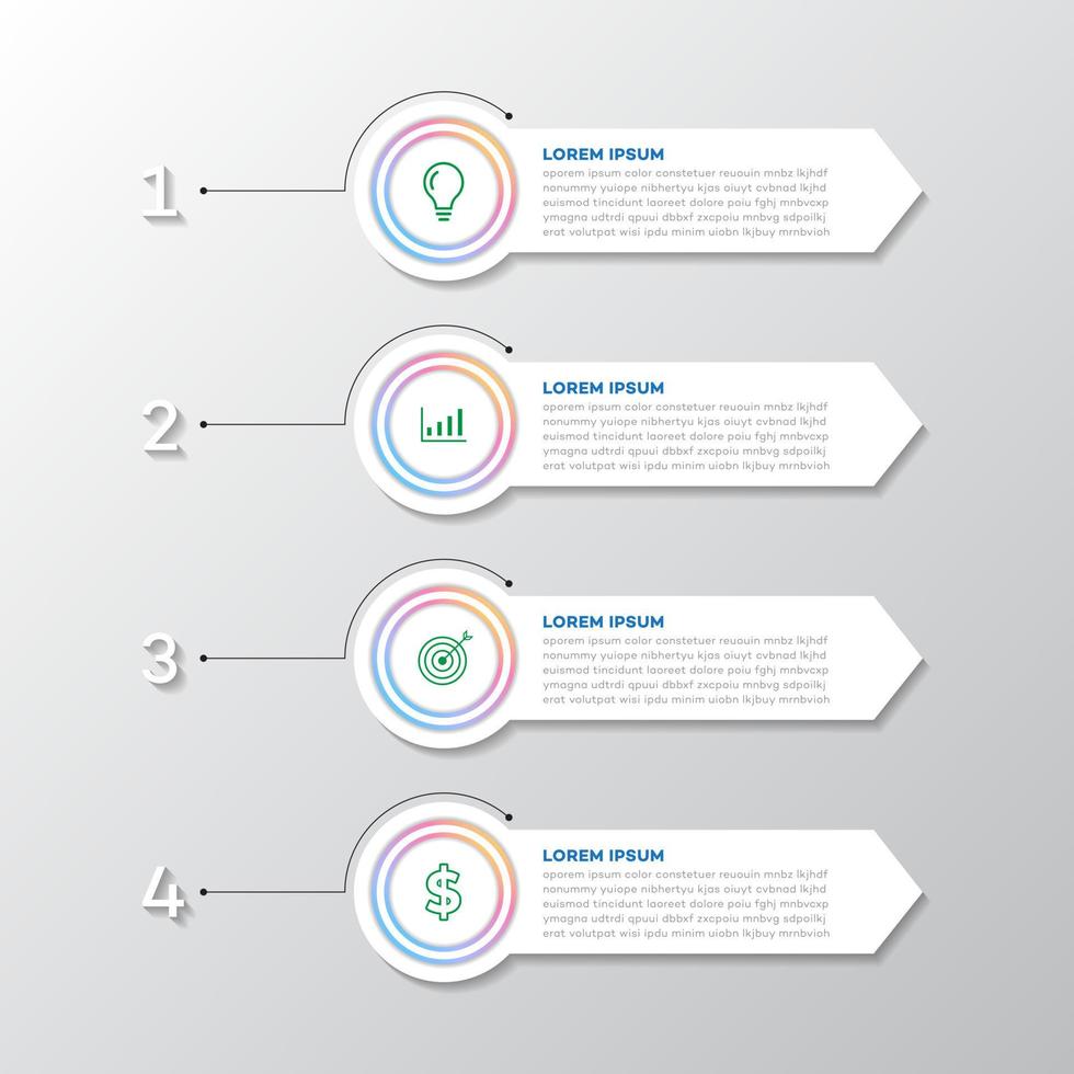 paso plantilla de infografía empresarial vector