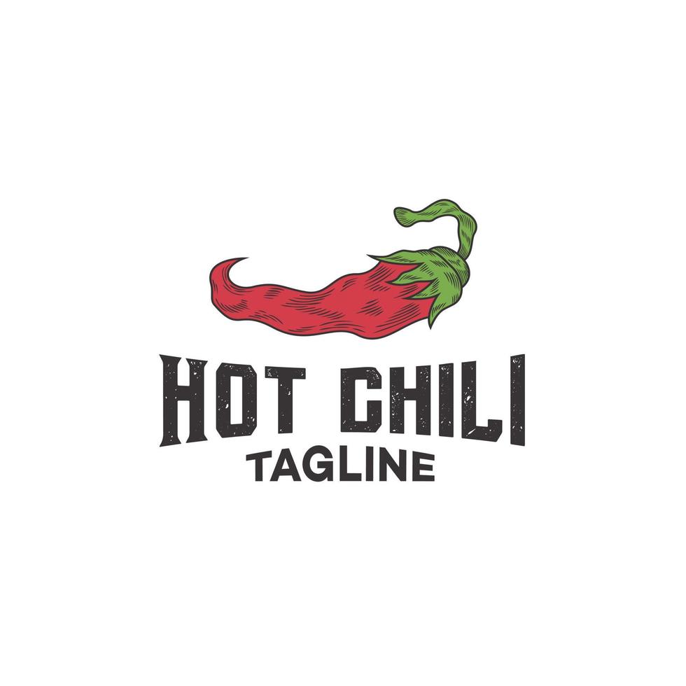 spicy chili logo design template vector, chili pepper, hot chili, red chili, spicy food vector