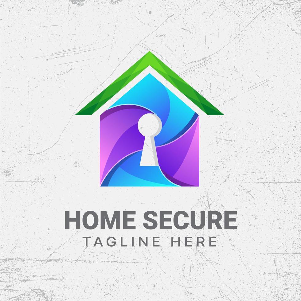 home secure logo design template vector premium, home security, key house, secure home