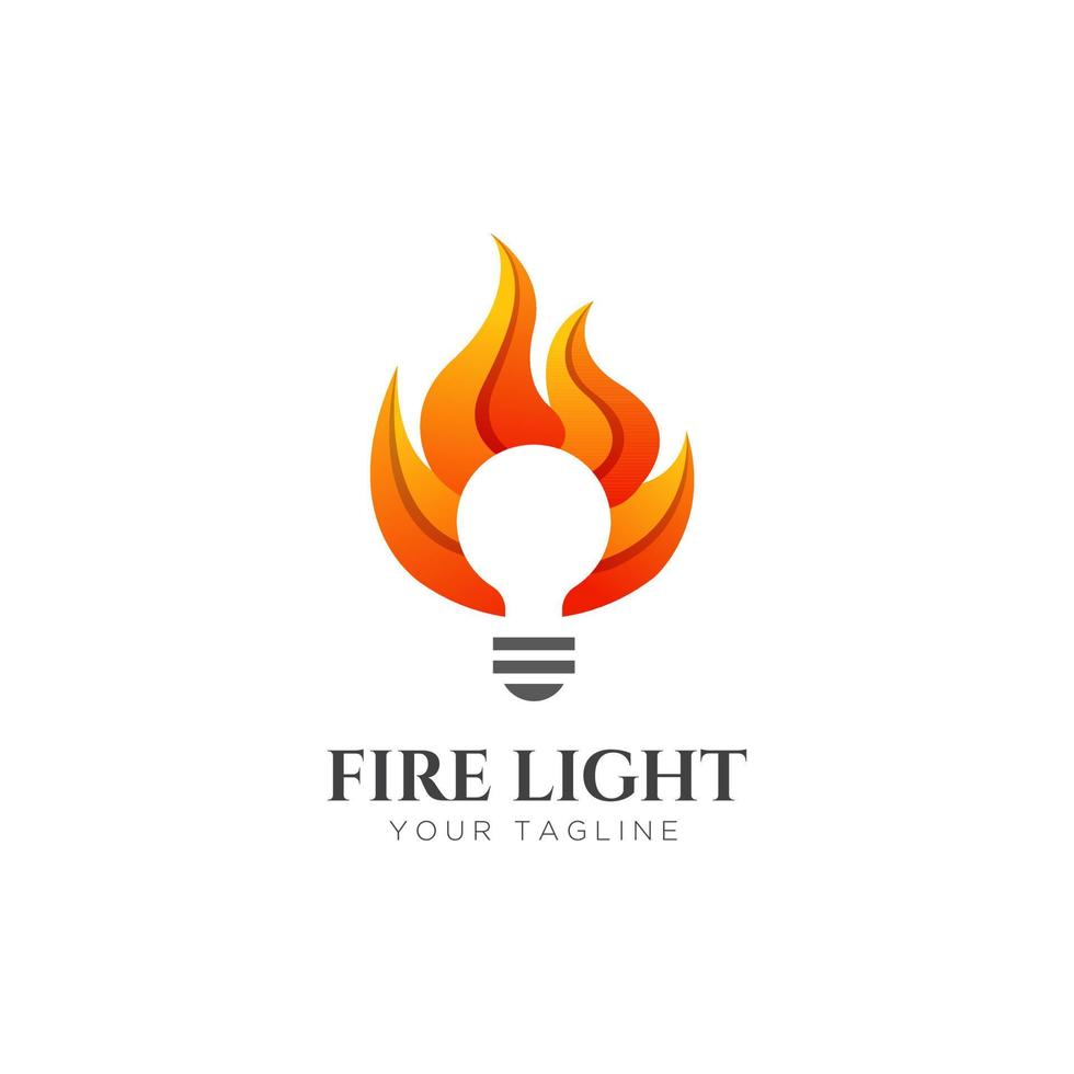 fire light logo design template vector