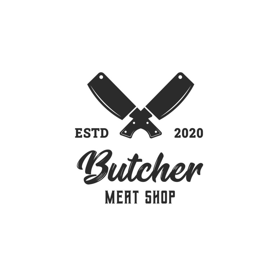 Butcher shop logo design template vector