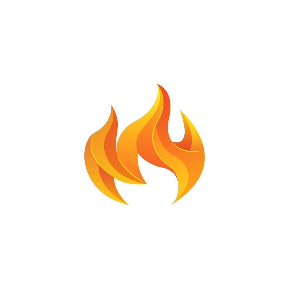 diseño de logotipo de ilustración de fuego con efectos 3d vector