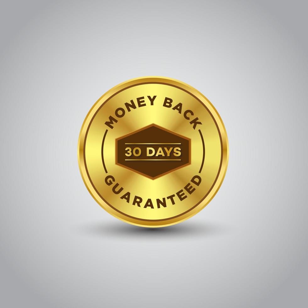 money back guarantee gold badge template vector