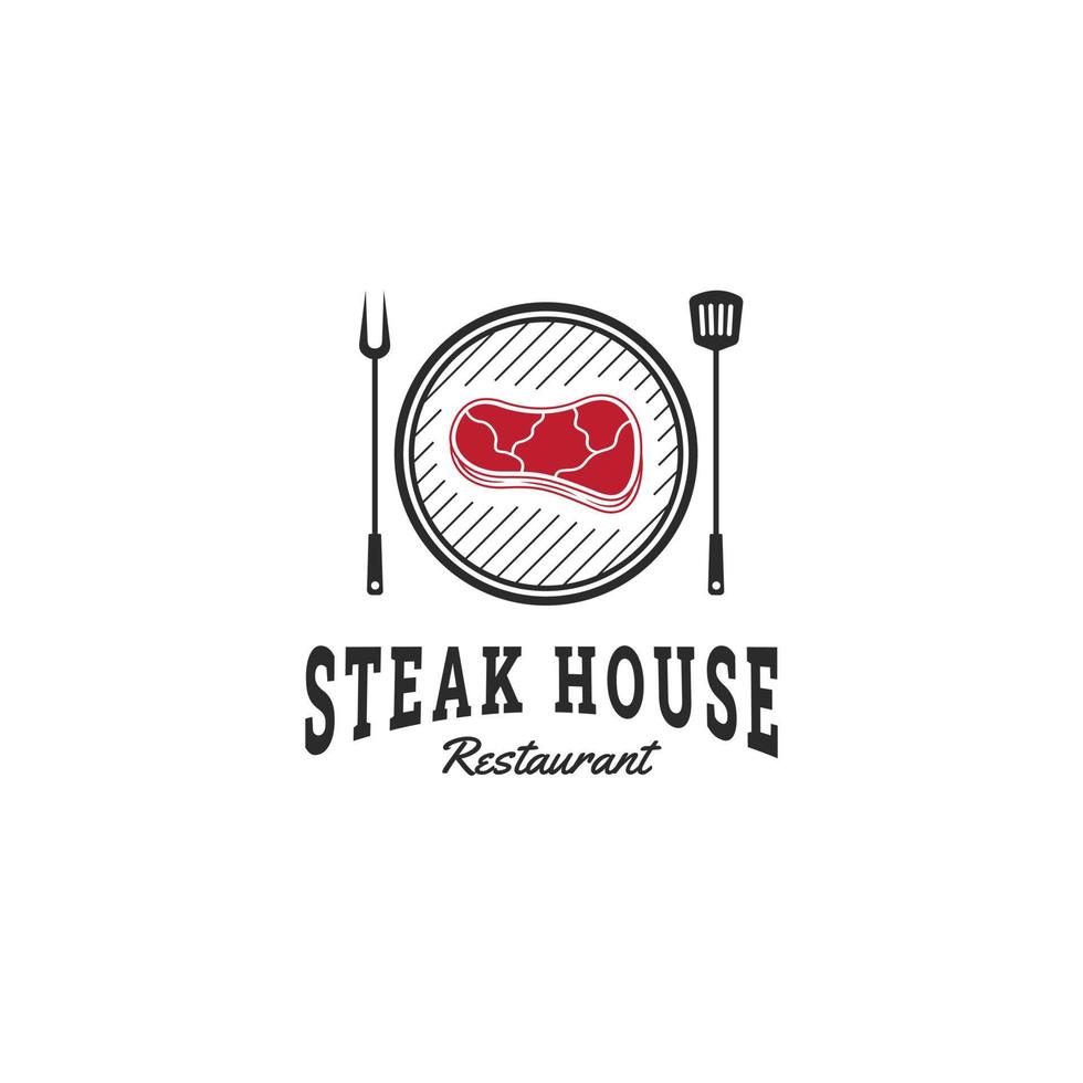 set of logo template barbecue, bbq and grill, steak house emblem premium vector