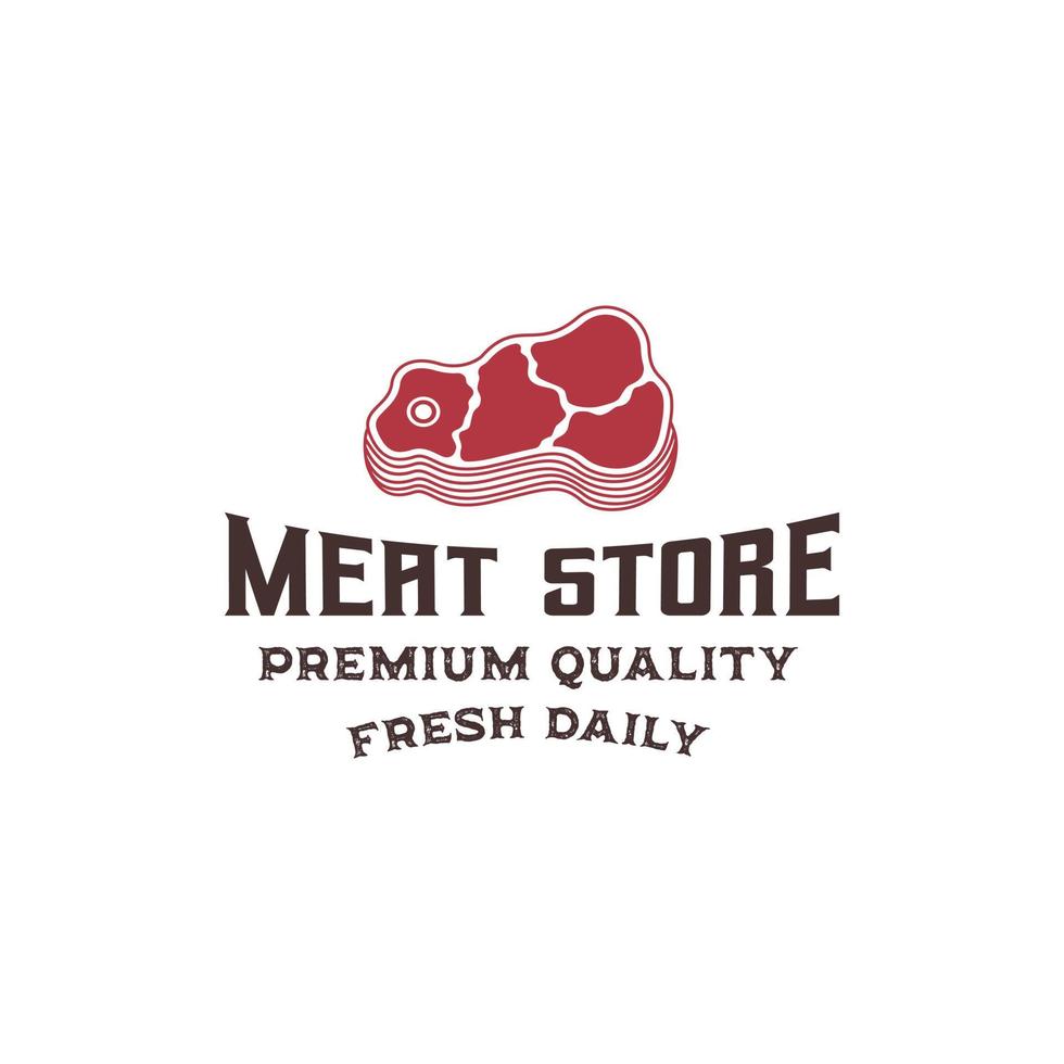Fresh meat logo premium vector template, meat store, beef logo, steak house, beef steak